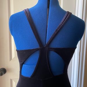 Ankle length, dark purple dress